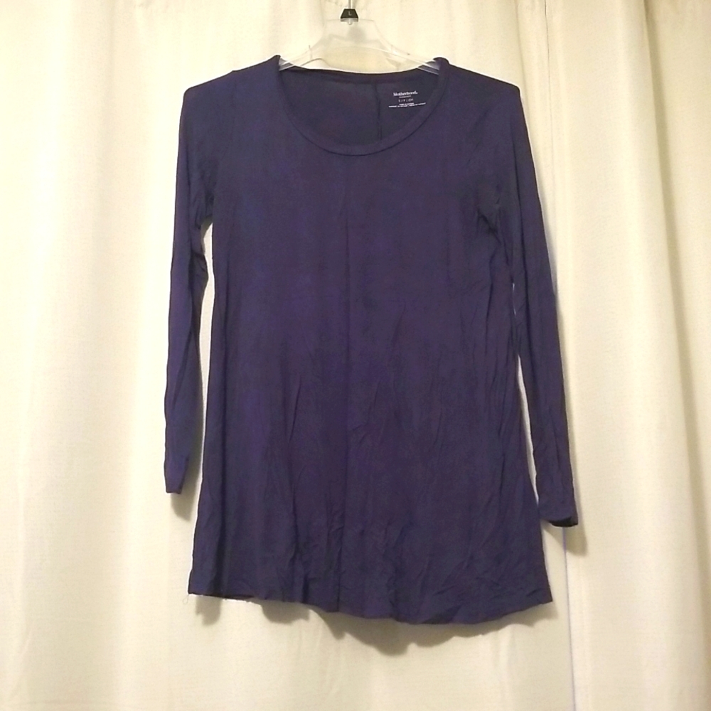 Motherhood maternity jersey knit extra long sleeve shirt navy size small